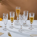 Crystal Textured Champagne Glass Transparent Set Of 6 150 ml Nestasia