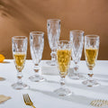 Crystal Textured Champagne Glass Transparent Set Of 6 150 ml Nestasia