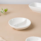 Serena Lily White Ceramic 2 Section Dip Bowl Nestasia