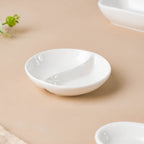 Serena Lily White Ceramic 2 Section Dip Bowl Nestasia