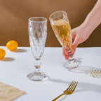 Crystal Textured Champagne Glass Transparent Set Of 6 150 ml Nestasia