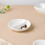 Serena Lily White Ceramic 2 Section Dip Bowl Nestasia