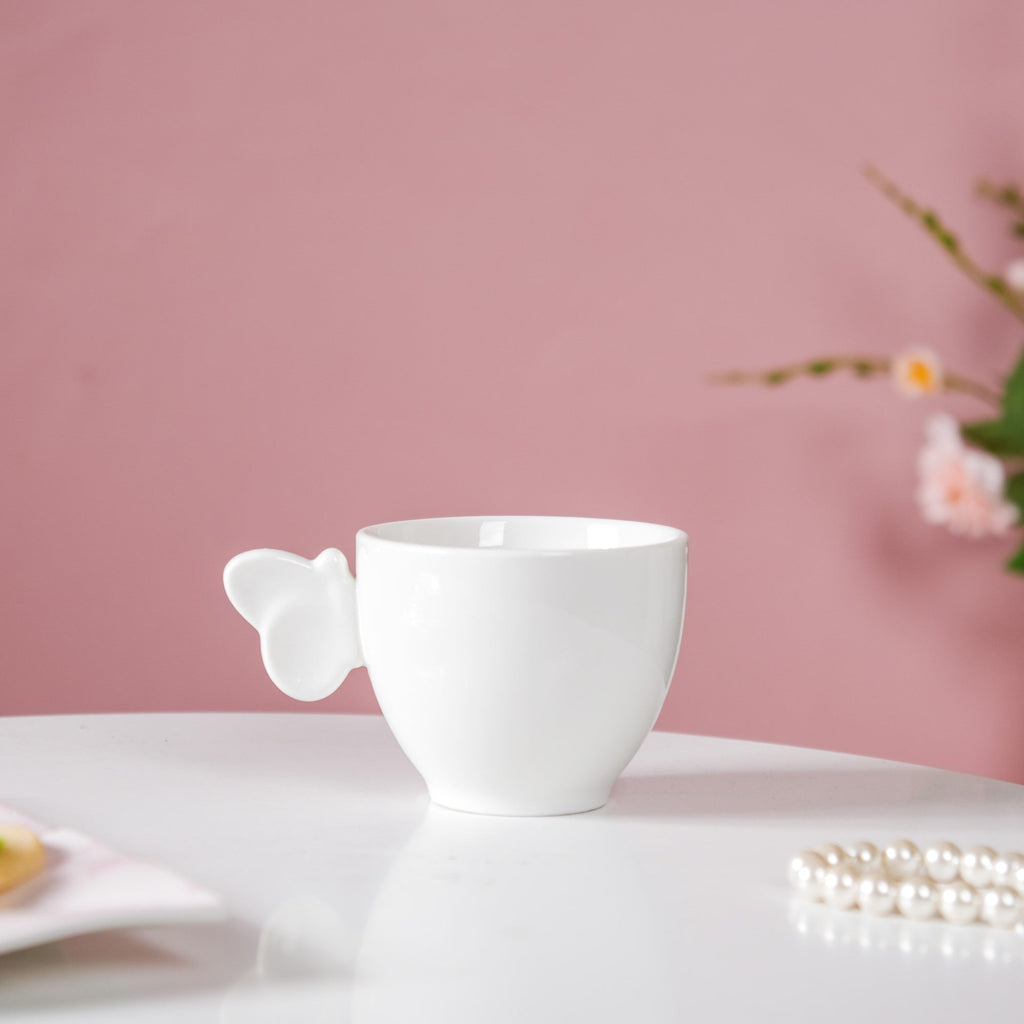 Riona Ceramic Butterfly Cup White Nestasia