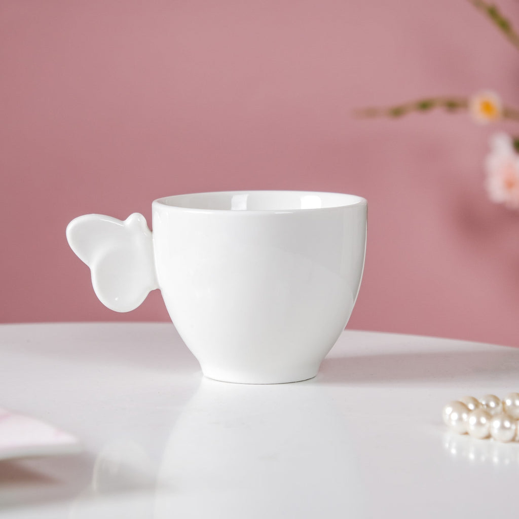 Riona Ceramic Butterfly Cup White Nestasia