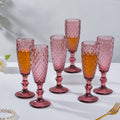 Textured Luxe Champagne Glass Purple Set Of 6 150 ml Nestasia