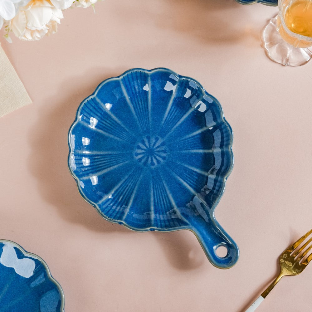 Ocean Plate With Handle Blue Nestasia