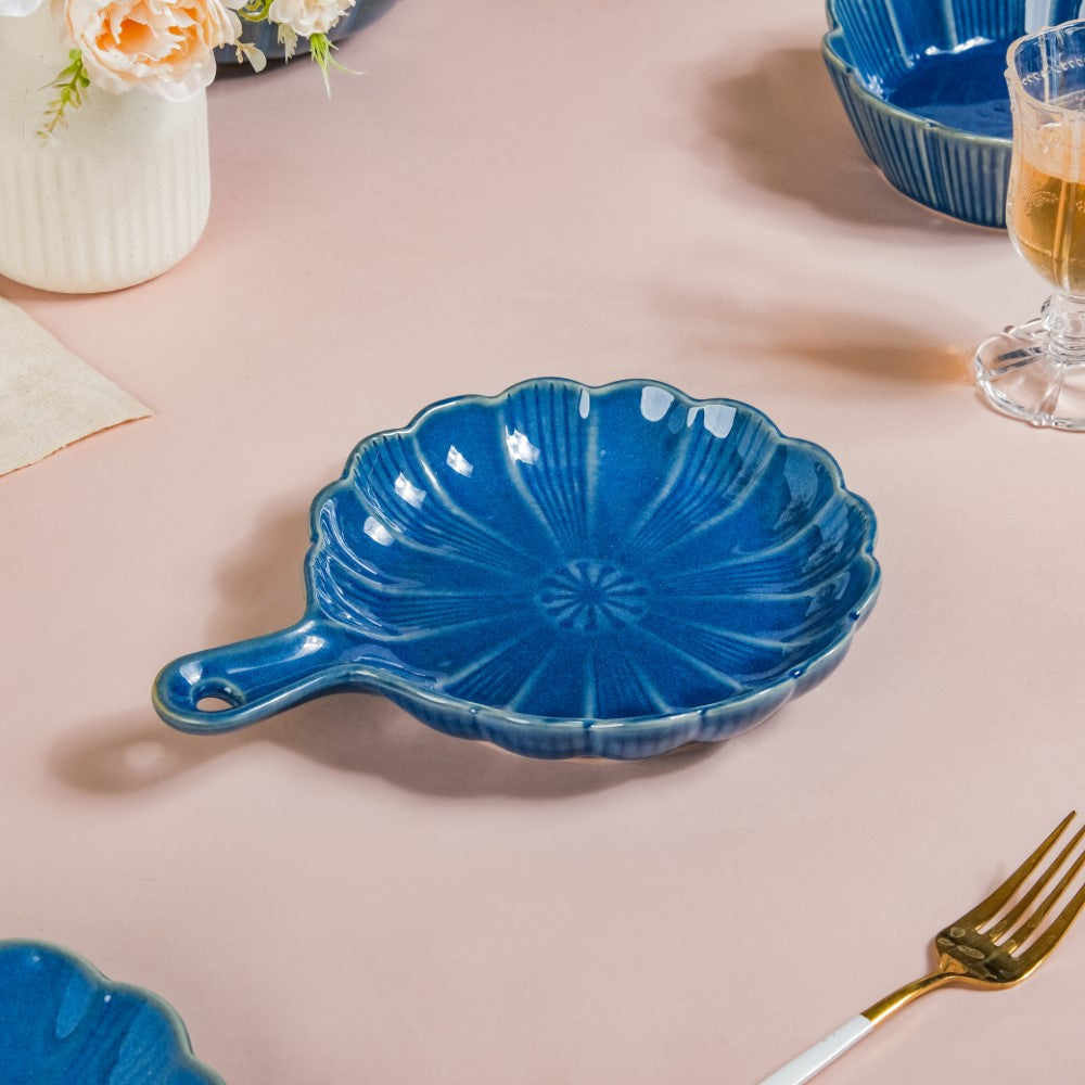 Ocean Plate With Handle Blue Nestasia