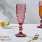 Textured Luxe Champagne Glass Purple Set Of 6 150 ml Nestasia