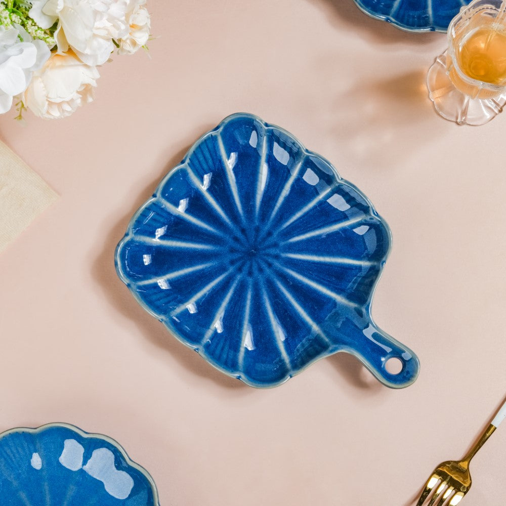 Ocean Square Dish with Handle Blue Nestasia