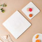 Serena Snowy White Square Platter Small Nestasia