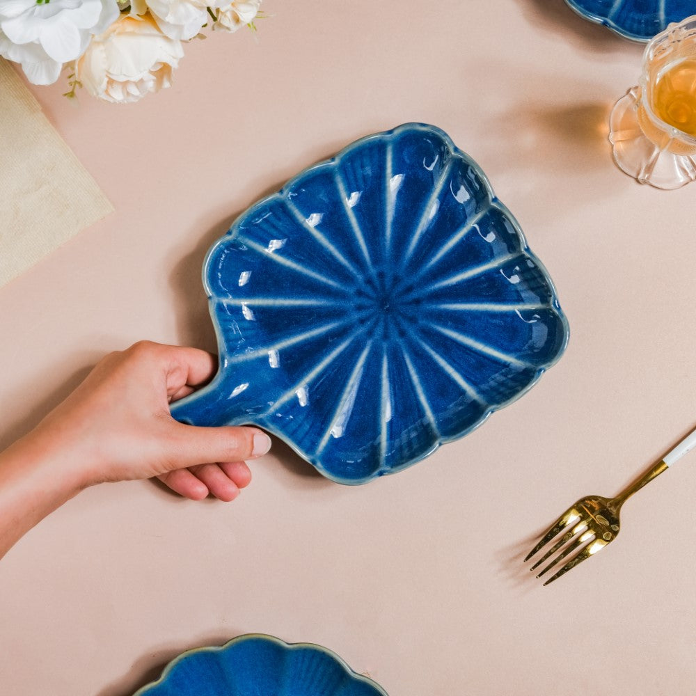 Ocean Square Dish with Handle Blue Nestasia