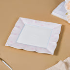 Riona Ceramic Platter White And Pink 9 Inch Nestasia