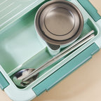 Lunch Box With 2 Sections Green 800ml Nestasia