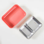 Insulated Lunch Box With 2 Compartments Pink 800ml Nestasia