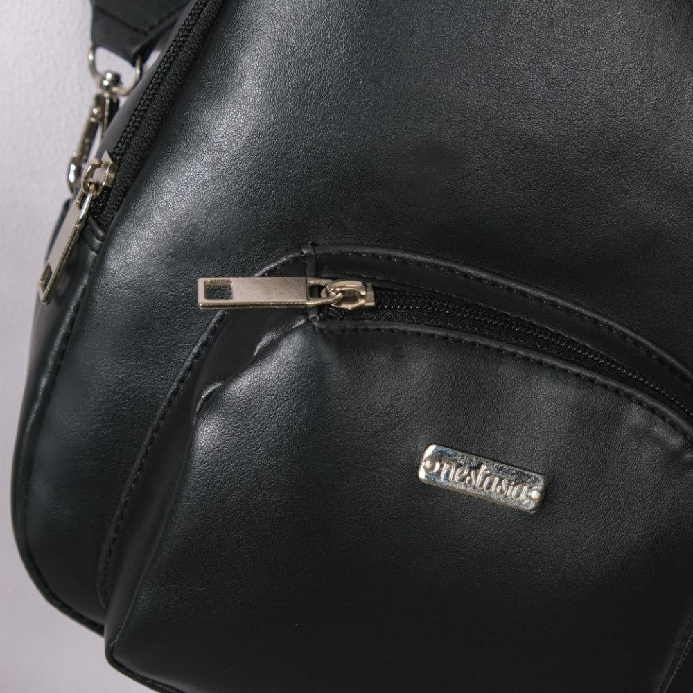 Voyager Crossbody Sling Backpack Black Nestasia