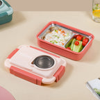 Insulated Lunch Box With 2 Compartments Pink 800ml Nestasia