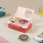 Insulated Lunch Box With 2 Compartments Pink 800ml Nestasia