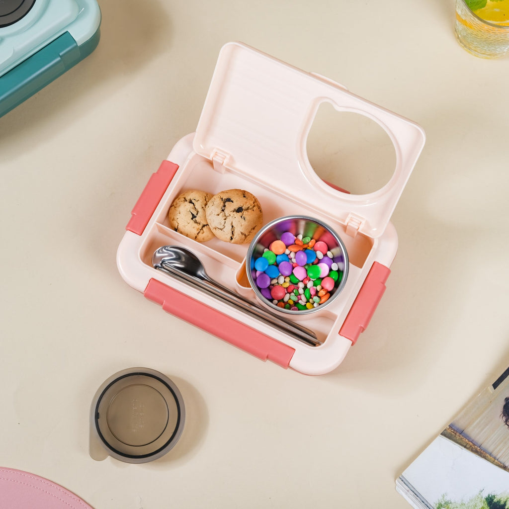 Insulated Lunch Box With 2 Compartments Pink 800ml Nestasia