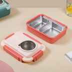 Insulated Lunch Box With 2 Compartments Pink 800ml Nestasia