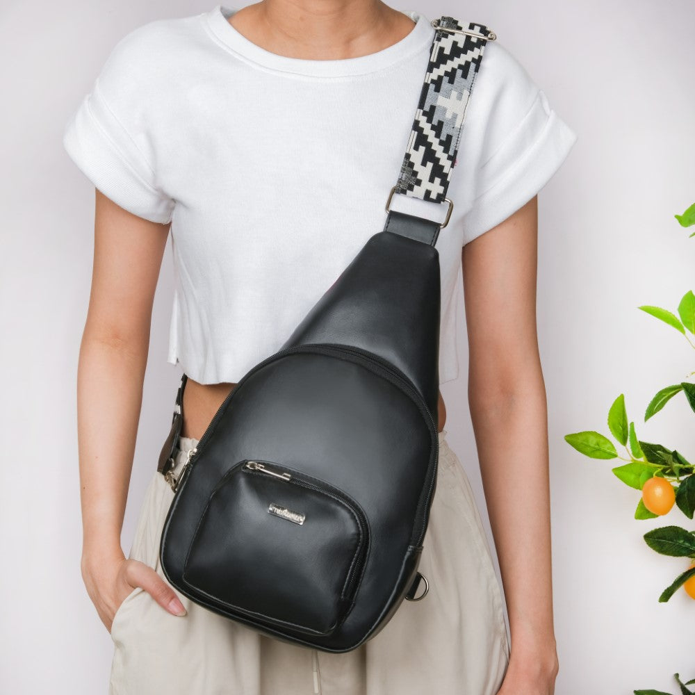 Voyager Crossbody Sling Backpack Black Nestasia