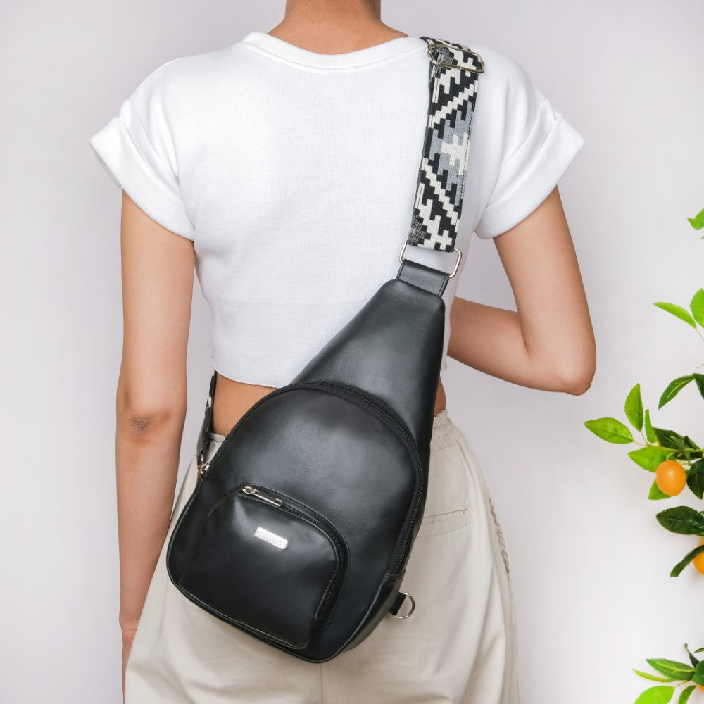 Voyager Crossbody Sling Backpack Black Nestasia