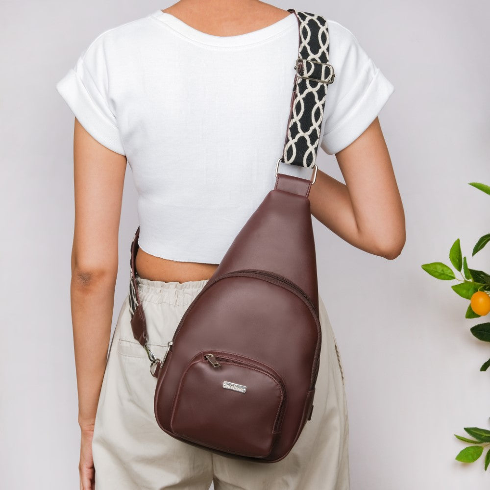 Voyager Crossbody Sling Bag Brown Nestasia