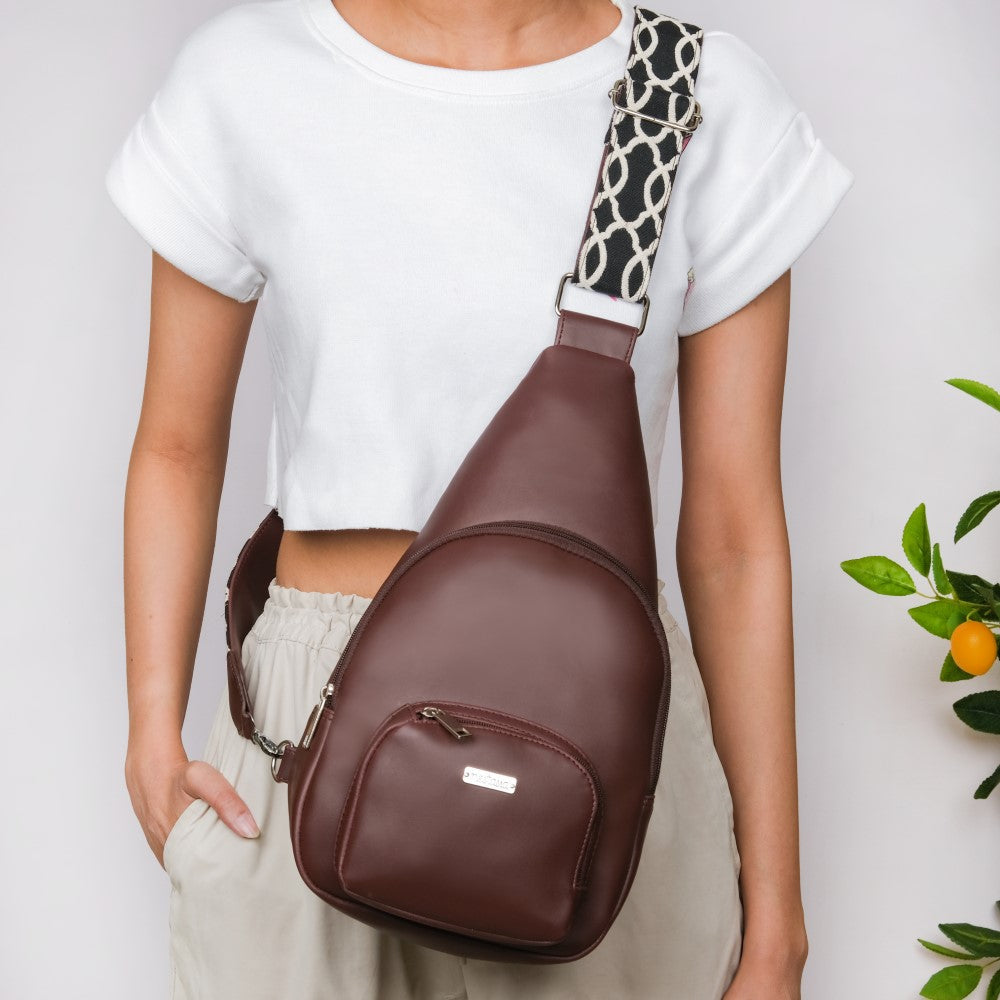 Voyager Crossbody Sling Bag Brown Nestasia