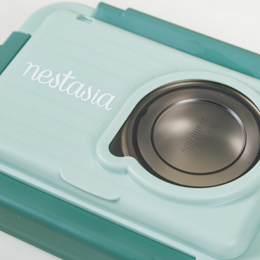 Lunch Box With 2 Sections Green 800ml Nestasia
