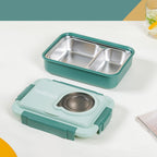 Lunch Box With 2 Sections Green 800ml Nestasia