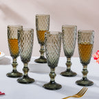 Textured Glassware Ash Grey Set Of 6 150 ml Nestasia