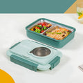 Lunch Box With 2 Sections Green 800ml Nestasia