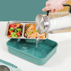 Lunch Box With 2 Sections Green 800ml Nestasia