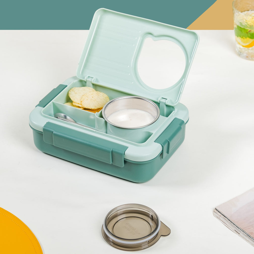 Lunch Box With 2 Sections Green 800ml Nestasia