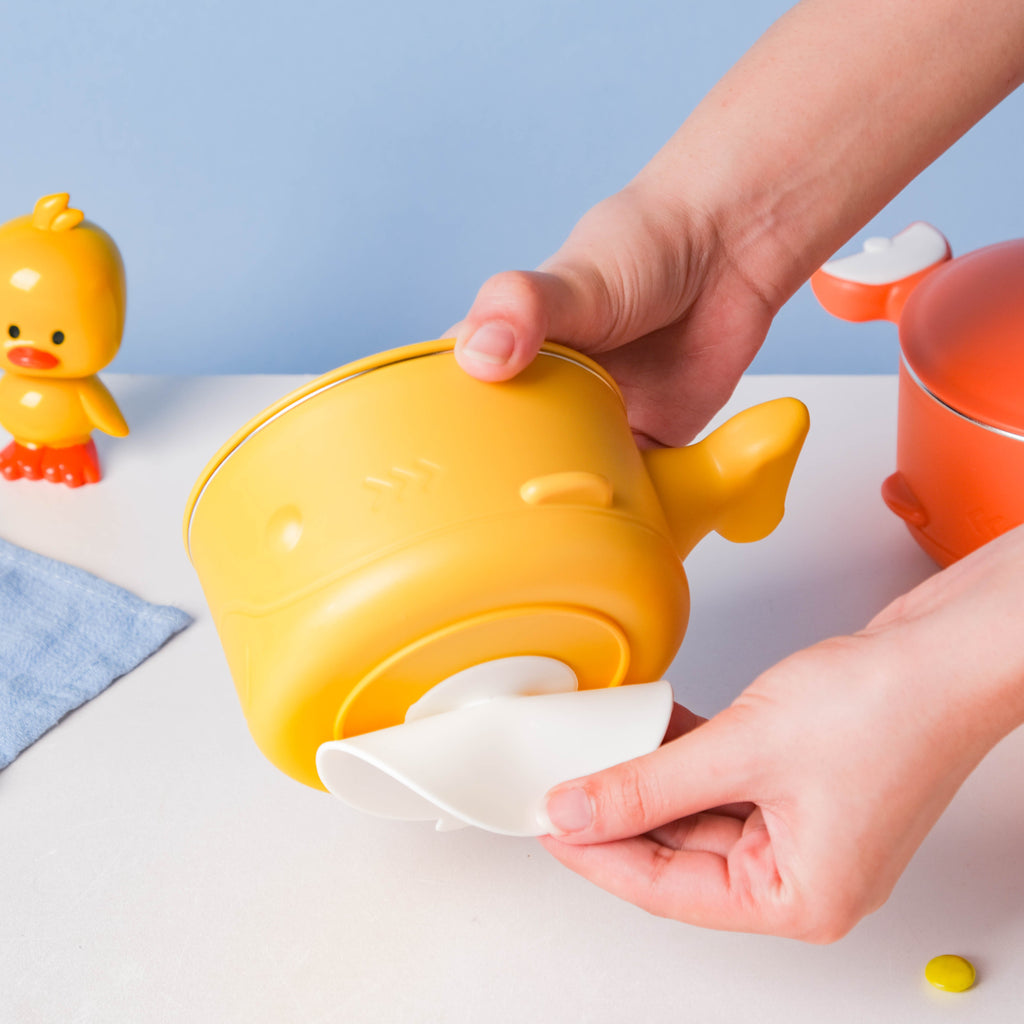 Stay Warm Steel Bowl With Suction Base Yellow 350 ml Nestasia