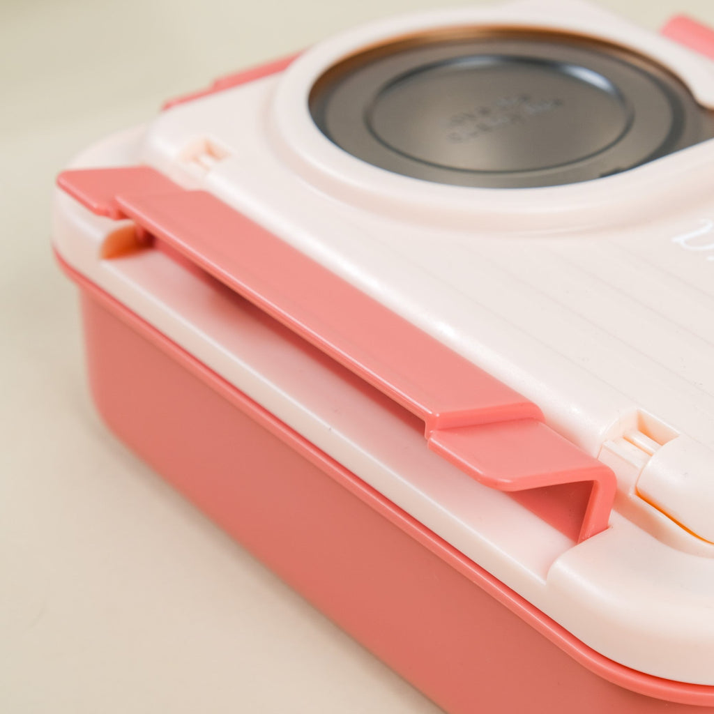 Insulated Lunch Box With 2 Compartments Pink 800ml Nestasia