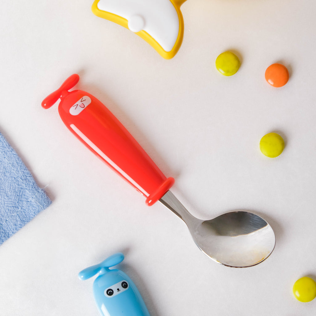 Stainless Steel Kids Feeding Spoon Red Nestasia