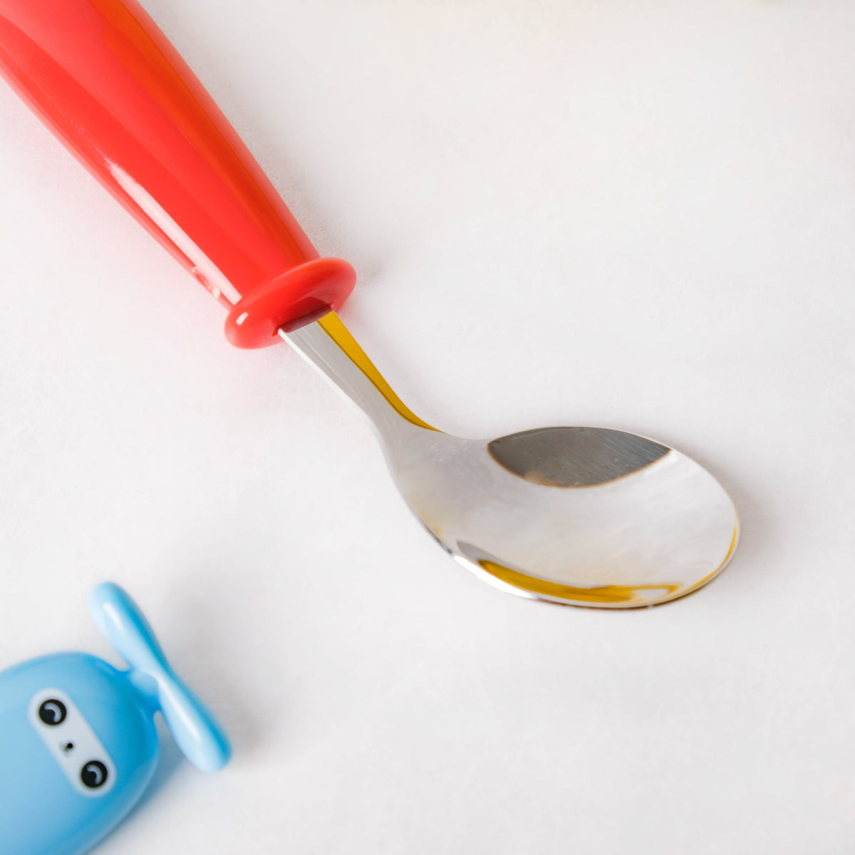 Stainless Steel Kids Feeding Spoon Red Nestasia