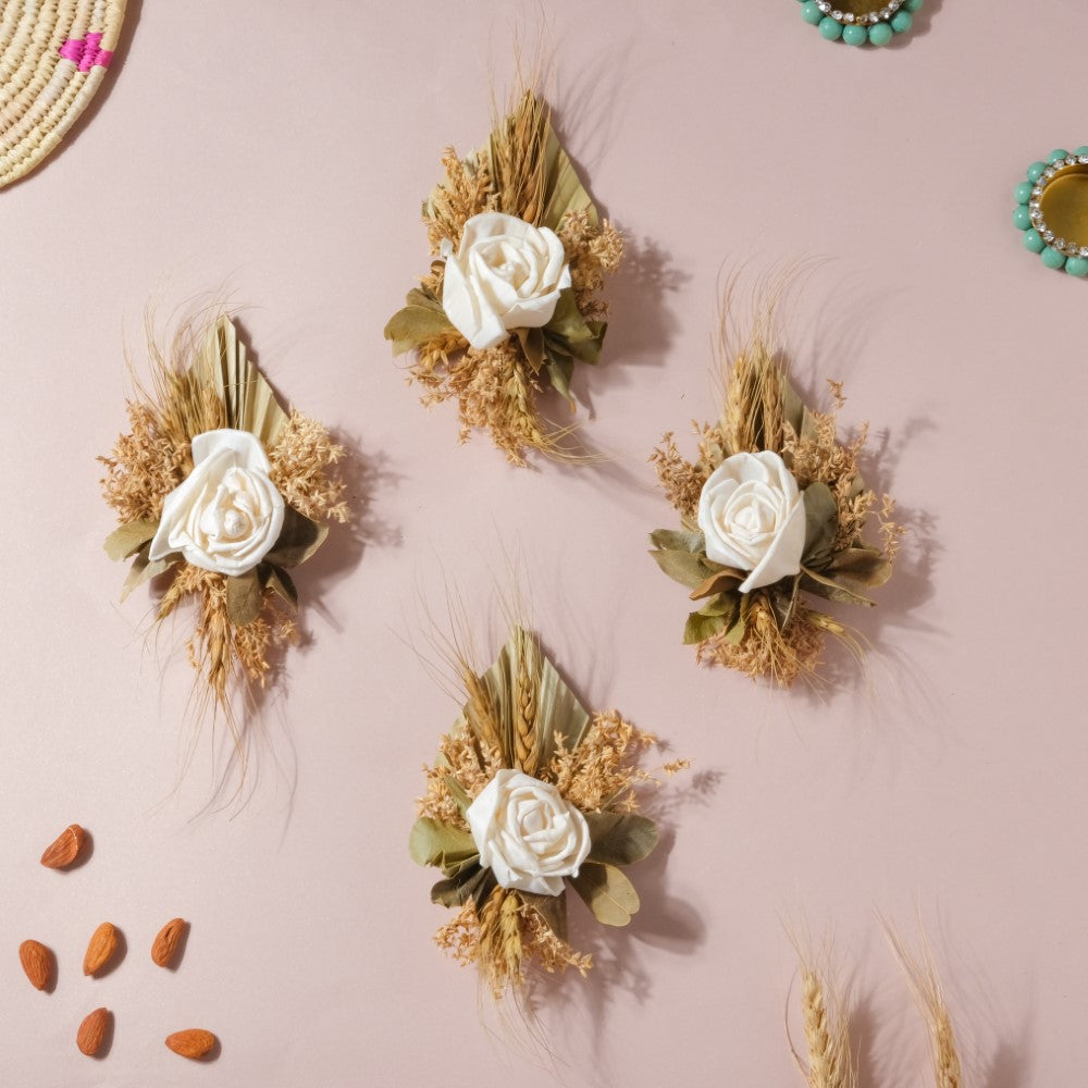 Shola Rose Mini Floral Cluster Set Of 4 Nestasia