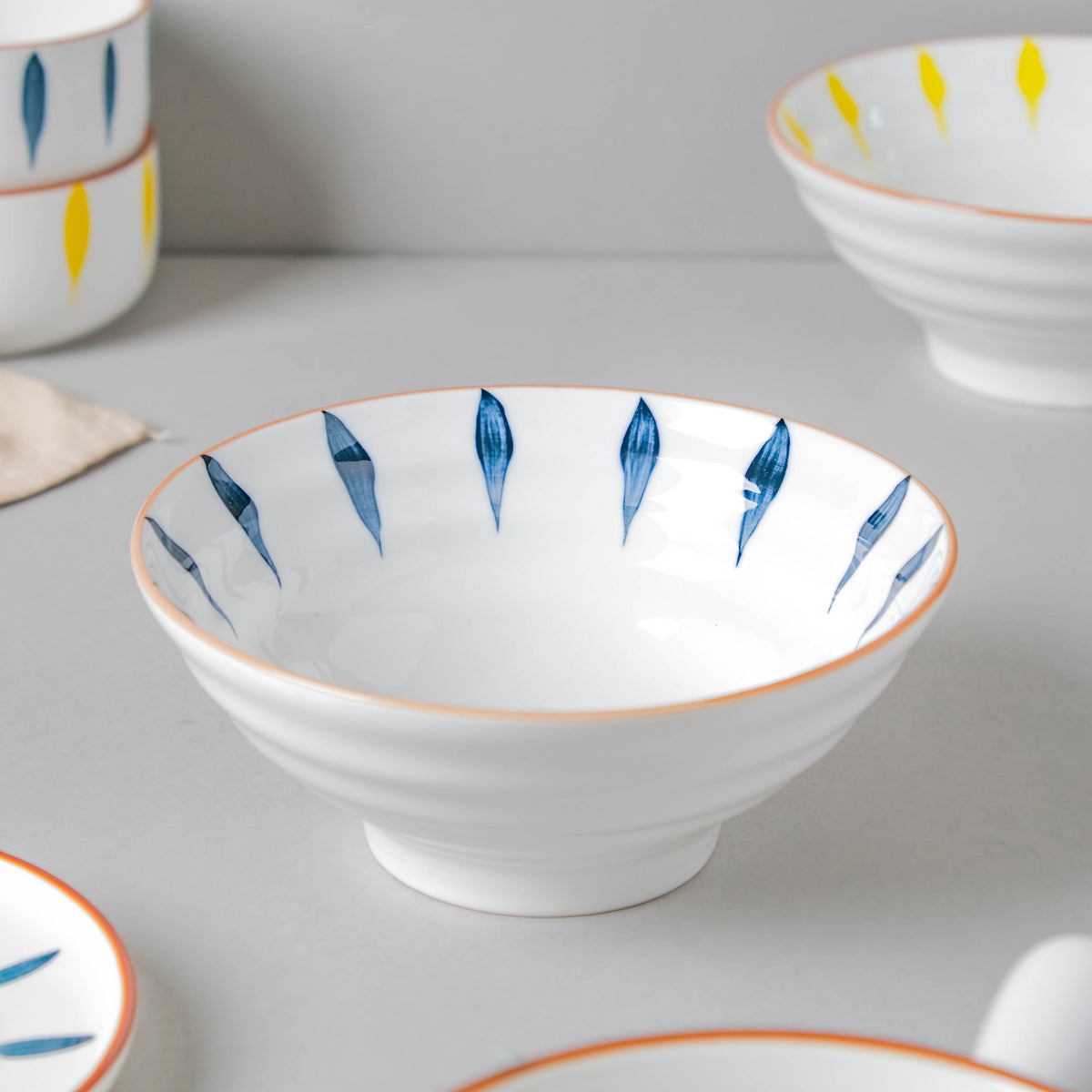 Teardrop Blue And Yellow 22 Piece Dinner Set For 6 Nestasia
