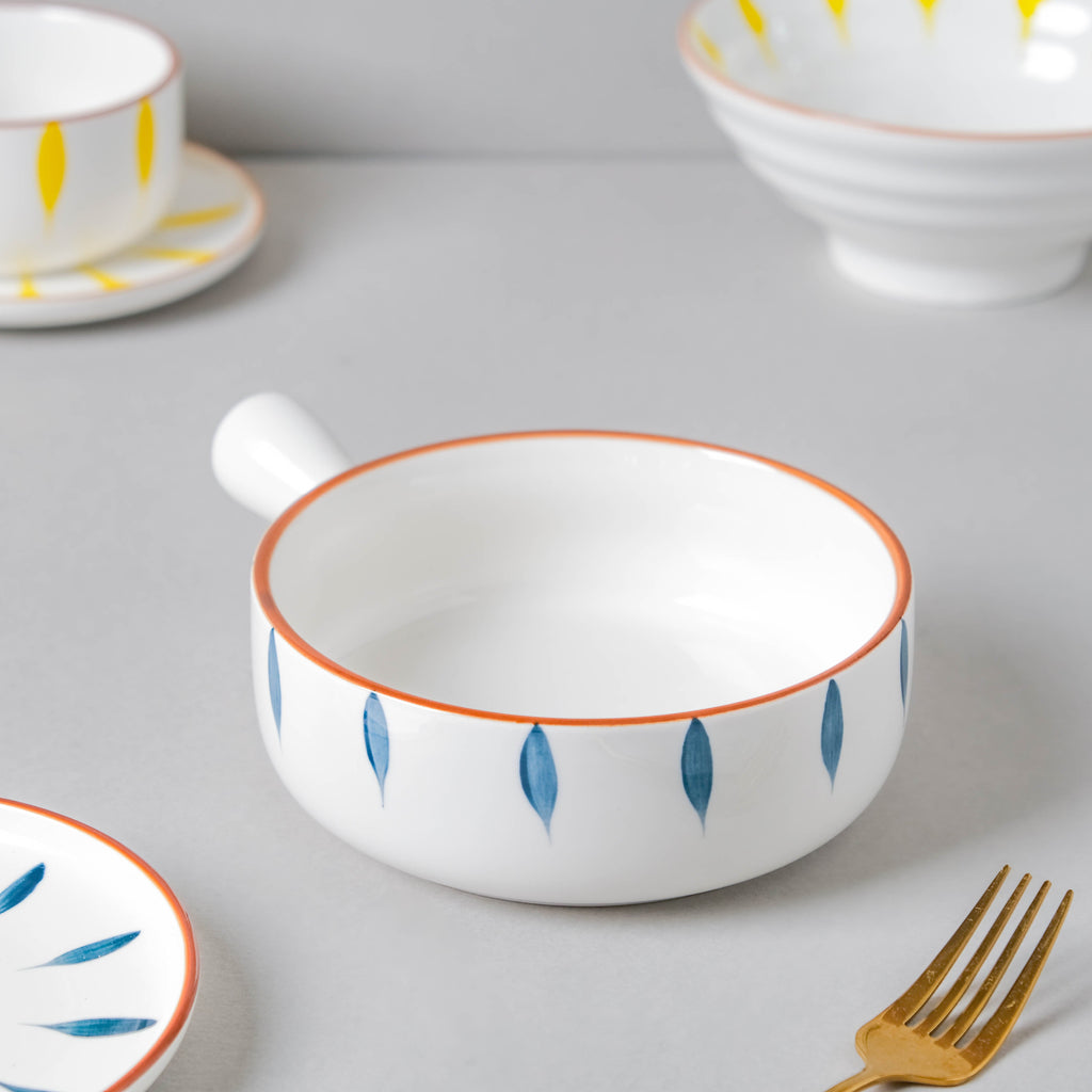 Teardrop Blue And Yellow 22 Piece Dinner Set For 6 Nestasia