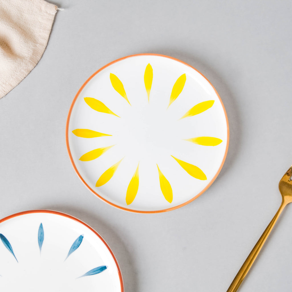 Teardrop Blue And Yellow 22 Piece Dinner Set For 6 Nestasia
