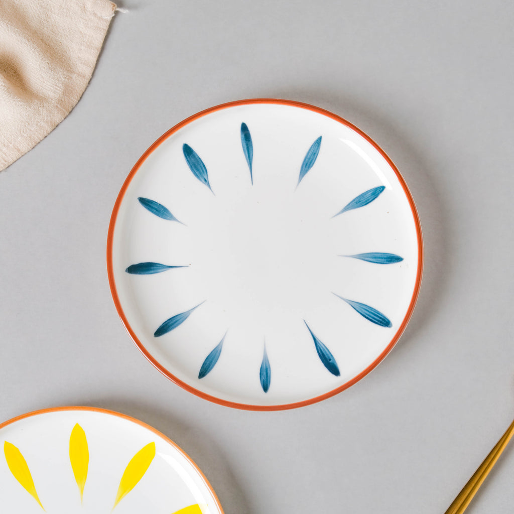 Teardrop Blue And Yellow 22 Piece Dinner Set For 6 Nestasia