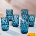 Crystal Tumbler Glass Blue Set Of 6 350 ml Nestasia