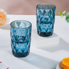 Crystal Tumbler Glass Blue Set Of 6 350 ml Nestasia