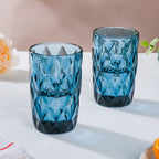 Crystal Tumbler Glass Blue Set Of 6 350 ml Nestasia