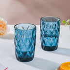 Crystal Tumbler Glass Blue Set Of 6 350 ml Nestasia