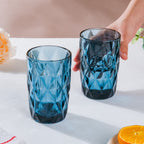 Crystal Tumbler Glass Blue Set Of 6 350 ml Nestasia