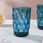 Crystal Tumbler Glass Blue Set Of 6 350 ml Nestasia