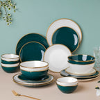 Green And White Elysian 22 Piece Dinnerware For 6 Nestasia