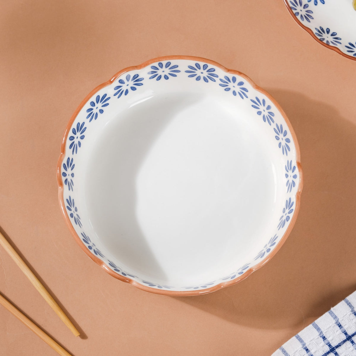Blue Daisy Serving Bowl 7 Inch Nestasia